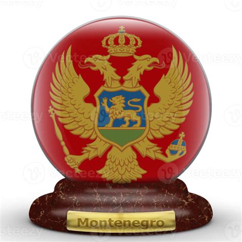 3d Flag Of Montenegro On Globe Background 18880584 Png