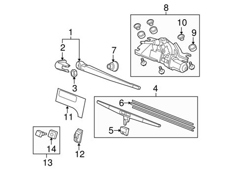 2009 2015 Honda Pilot Rear Wiper Lifter Assembly Genuine Honda Parts