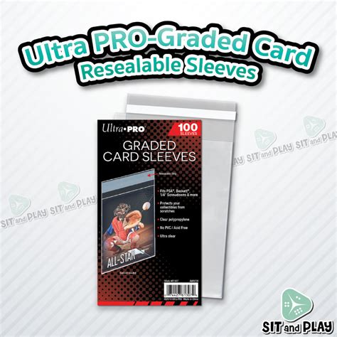 Ultra Pro Graded Card Resealable Sleeves 100 ซอง ซองใส แถบกาว