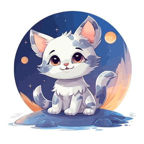 Ilustración De Lindo Gato Vector Premium