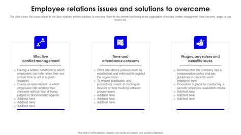 Employee Relations Issues And Solutions To Overcome Introduction PDF