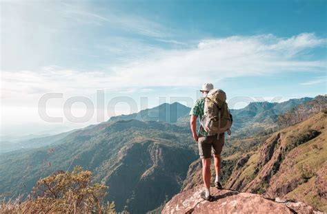 Wanderung Froh Blick Stock Bild Colourbox