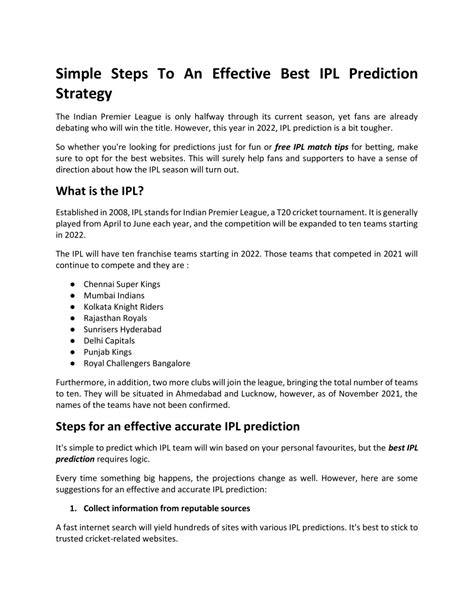 Simple Steps To An Effective Best IPL Prediction Strategy (1)