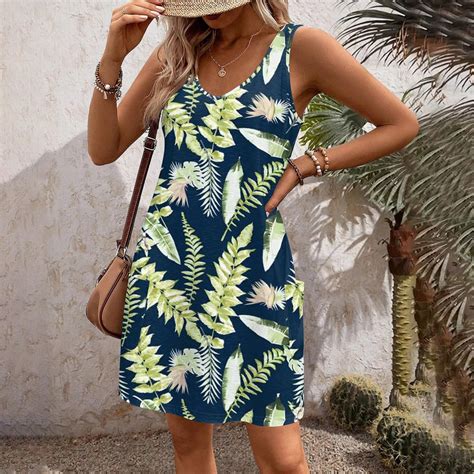 Ktyne Womens Summer Dresses 2024 Beach Casual Sleeveless Palm Tree