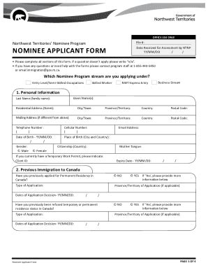 Fillable Online Fillable Online Ntnp Nominee Information Form