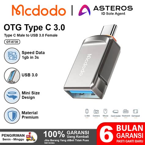 Jual Mcdodo Adapter Otg Type C To Usb Flashdisk Data Transmission