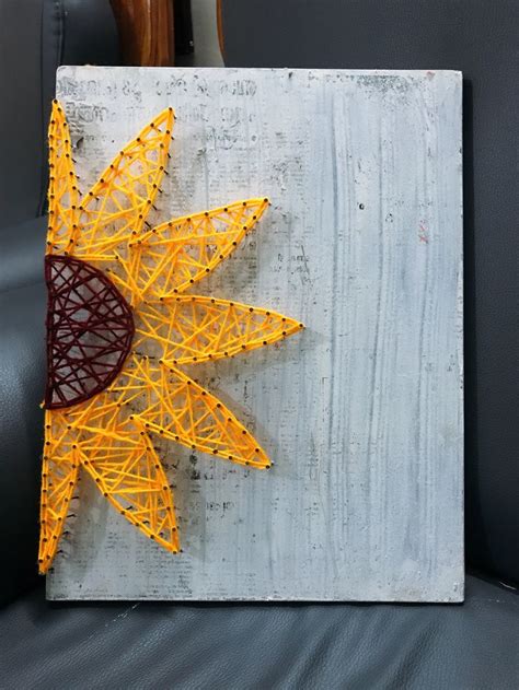 Sunflower String Art String Wall Art String Art String Art Diy