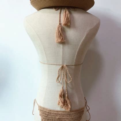 The Pure Manual Knits Bikini Sexy Fringed Strap Swimsuit On Luulla