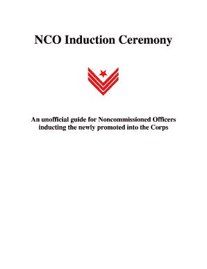 Nco Induction Ceremony Script Fill Online Printable Fillable Blank