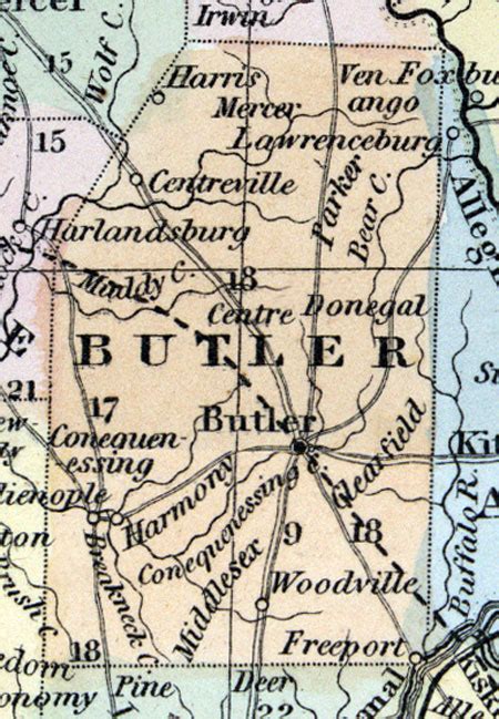 Butler Pennsylvania Located On A Map