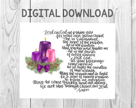 Advent Wreath Blessing Digital Download Printable Catholic | Etsy