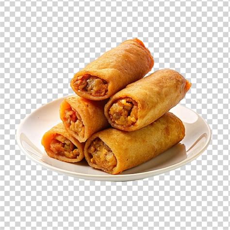 Premium PSD Deep Fried Burritos On White Plate Isolated On