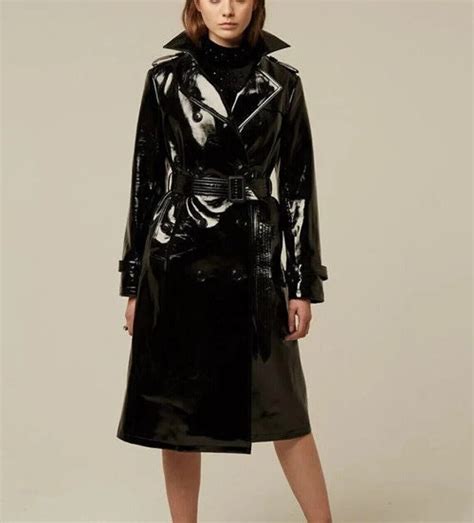 New Black Pvc Trench Vinyl Shinny Coat Waterproof Winters Long Coat Etsy