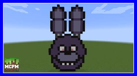 How To Build Bonnie From Fnaf Pixel Art In Minecraft Youtube