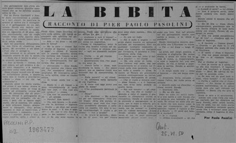 Pier Paolo Pasolini Le Pagine Corsare Pier Paolo Pasolini La Bibita