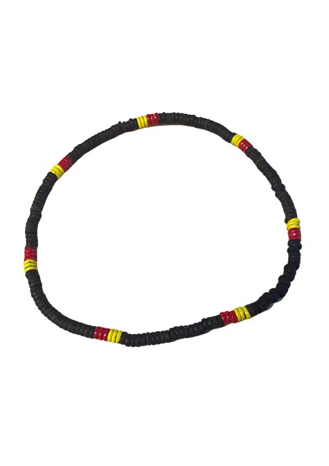 Aboriginal Stretch Necklace 3 Colour Wooden Bead