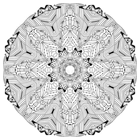 Hand Drawn Zentangle Mandala For Coloring Page Stock Vector