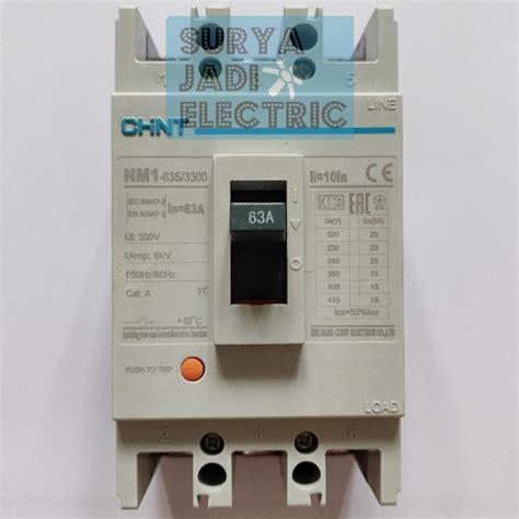 Jual MCCB CHINT NM1 63S 63A 3P Breaker CHINT 63A 3 Pole NM1 63S 63A