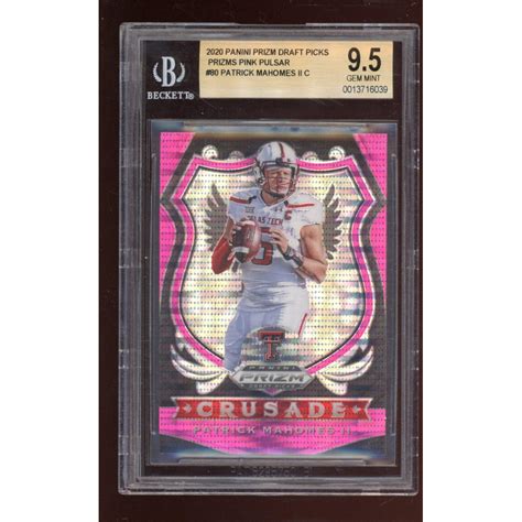 Patrick Mahomes II 2020 Panini Prizm Draft Picks Prizms Pink Pulsar 80