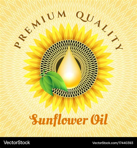 Sunflower Oil Label Royalty Free Vector Image Vectorstock