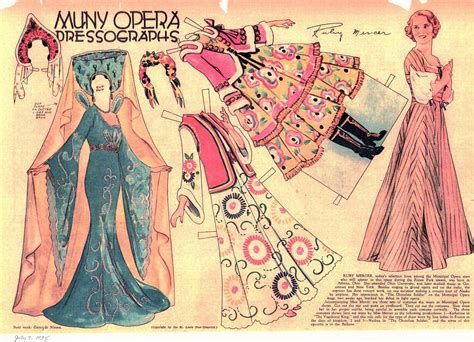 Miss Missy Paper Dolls Muny Opera Dressograph