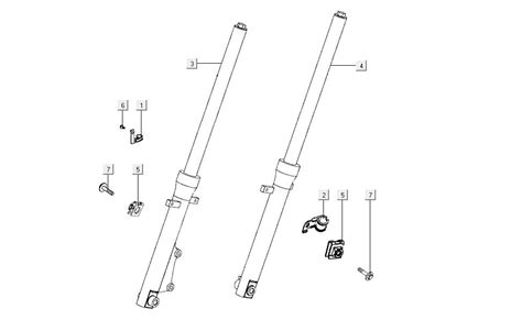 Voorpoten Kymco K Pipe Takt Glans Zwart