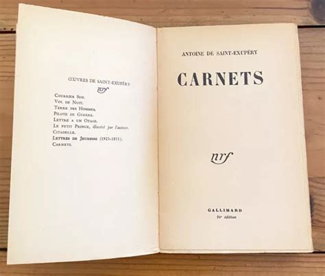 EO CARNETS par Antoine de Saint Exupéry 1953 EUR 40 00 PicClick FR