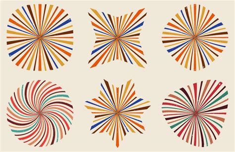 Retro vintage sunburst background bundle, Colorful Sunburst Textured ...