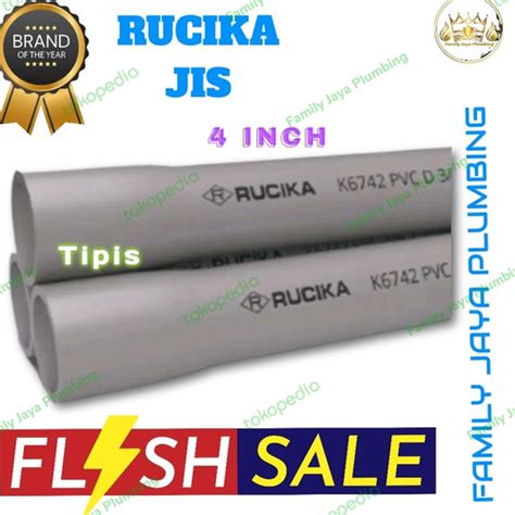 Jual Pipa Pvc 100mm 4 Rucika Wavin Jis Vu Tipis Panjang 1 Meter