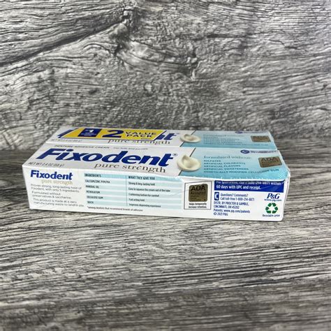 Fixodent Pure Strength Secure Denture Adhesive Cream 2 4 Fl Oz