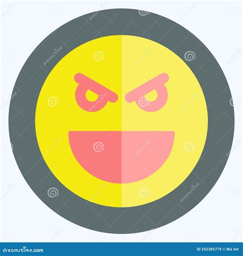 Icon Emoticon Evil Suitable For Emoticon Symbol Flat Style Simple