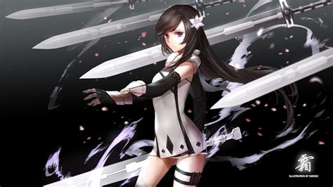 Anime Girl With Swords Wallpapers Wallpaper Cave