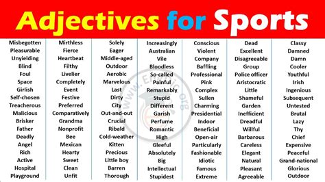 List Of Adjectives That Describe Sports Archives Engdic