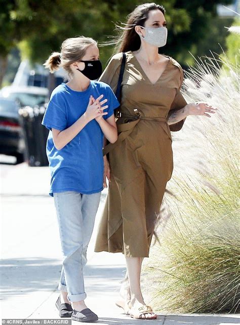 Angelina Jolie And Daughter Vivienne 11 Keep Their Masks On As They