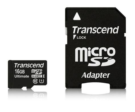 16GB Transcend Ultimate MicroSDHC CL10 UHS 1 High Speed Memory Card