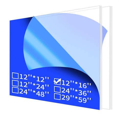 Getuscart Art3d 2 Pack 18 Thick Plexiglass Sheets 16 X 12 Pet