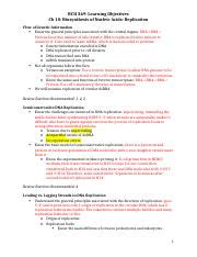 Ch10 LO F18 Docx BCH 369 Learning Objectives Ch 10 Biosynthesis Of