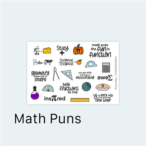 Math Puns Sticker Sheet // Vinyl - Etsy