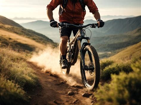 Premium Photo Mountain Biker Riding Downhill Images Ai Generated