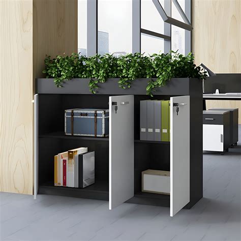 Secure Wood Office Storage Cabinet with Locking Door - White - 31"L x ...