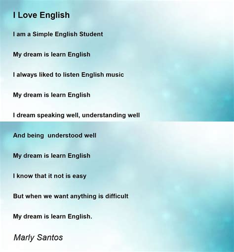 English Language Poem