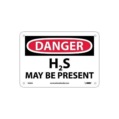 National Marker H S May Be Present X Aluminum Danger Sign D A