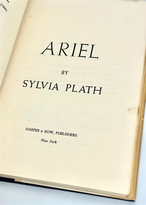 Ariel: Poems (First Edition) by Sylvia Plath (author); Robert Lowell (introduction): Very Good ...