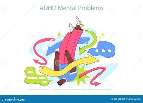 Adhd Symptom Attention Deficit Hyperactivity Disorder Signs Cartoon