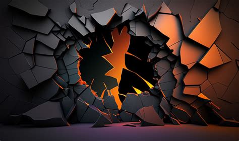 Modern And Creative Abstract D Cracked Wall Background For Interior