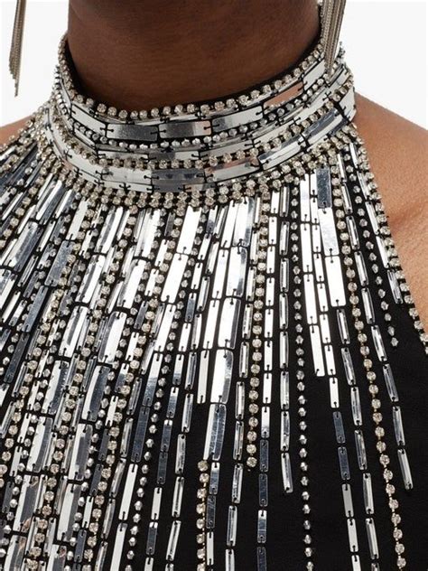 Cropped Sequin Embroidered Halterneck Top Balmain MATCHESFASHION UK