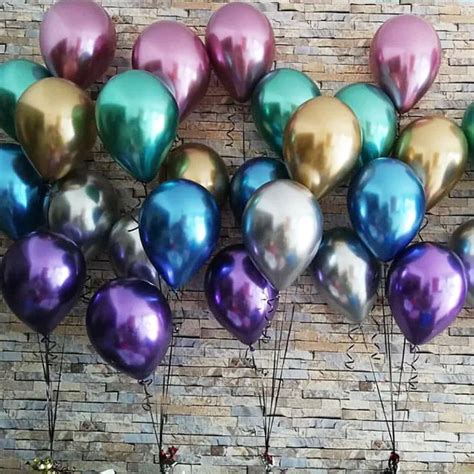 Metallic Balloon Birthday Party Decor Chrome Baloon Helium Balloons