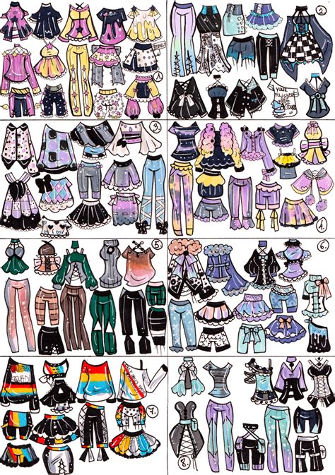 Closed Mini Outfit Mixandmatch By Guppie Vibes On Deviantart Drawing