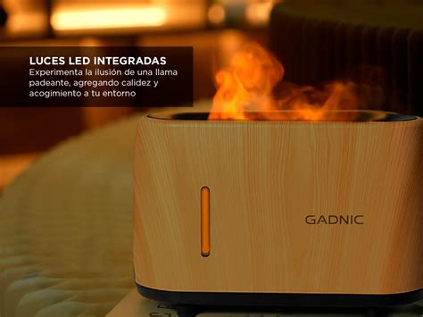 Difusor con Simulación de Llama Gadnic Humificador de 7 colores Gadnic