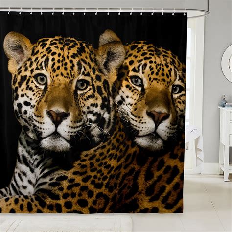 Cheetah Bathroom Shower Curtain Sets Leopard Print Shower Curtain